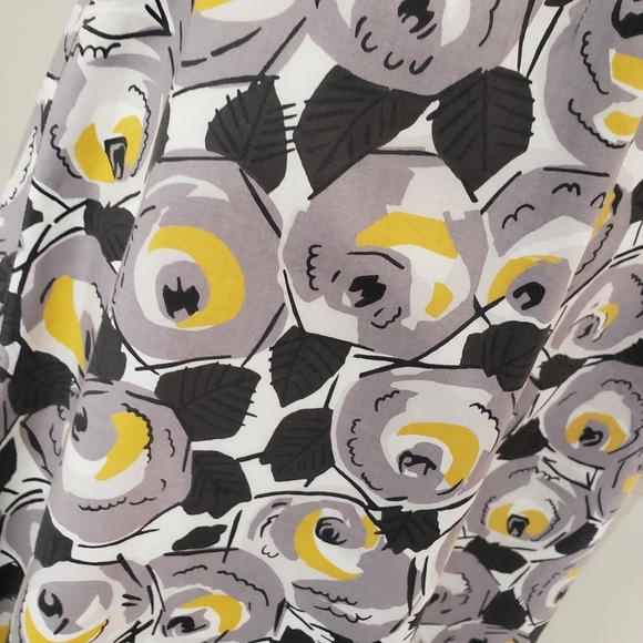 Boden Size 6p Floral Sleeveless Dress - Gray and Yellow - Picture 3 of 8